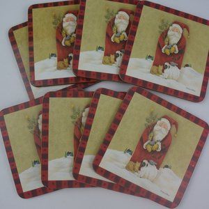 Set of 8 Seagull Studios Santa Christmas Coasters Design by Diane Arthurs NO BOX